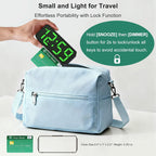 Peakeep Small Slim Digital Alarm Clock Battery Operated For Bedrooms Bedside, Cordless Tiny Travel Portable Desk Clock, Large Numbers Auto Dimmable, Led Display 4 Dimmers, 5 Alarm Volumes