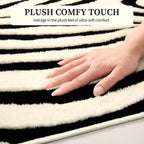 5×7 Ft Area Rugs For Living Room: Modern Washable Rug - Abstract Black And Cream White Rug For Bedroom Dining Room Office Playroom Nursery Home Decor - Nonslip Non-Shedding Striped Rugs