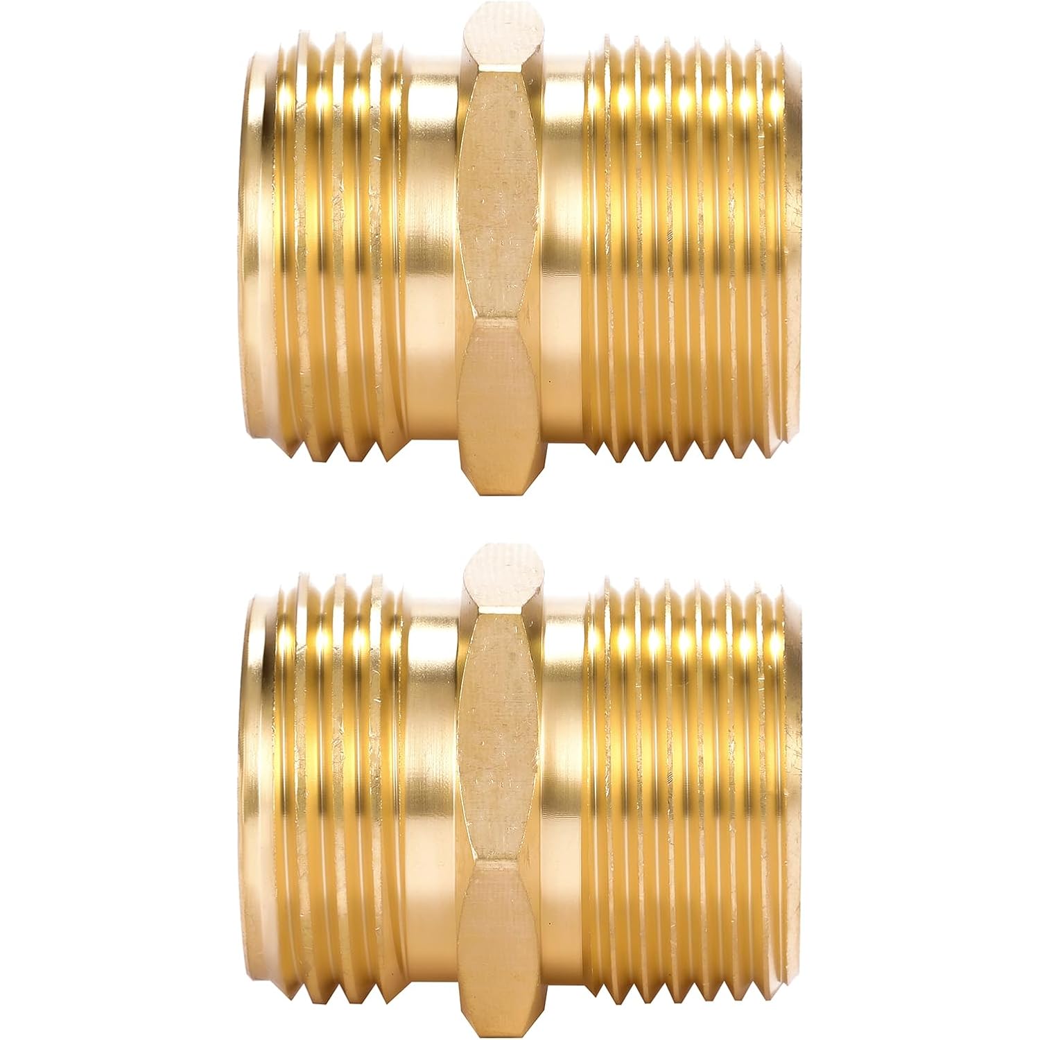 2 Pack 3/4" Ght To 3/4" Npt Male Connector, Brass Garden Hose Fitting, Male Hose Adapter | Ght To Npt Adapter Brass Fitting, Garden Hose To Pipe Fittings Connect