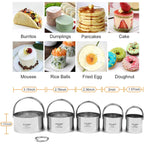 Hulisen Biscuit Cutter Set (5 Pieces/Set), Round Cookies Cutter With Handle, Professional Baking Dough Tools, Gift Package