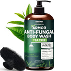 Antifungal Body Wash With Tea Tree Oil | Antifungal Soap For Back Acne,Treats Ringworm, Eczema & Jock Itch | Antifungal Body Soap For Men And Women | Includes Silicon Scrubber (16.9 Oz)