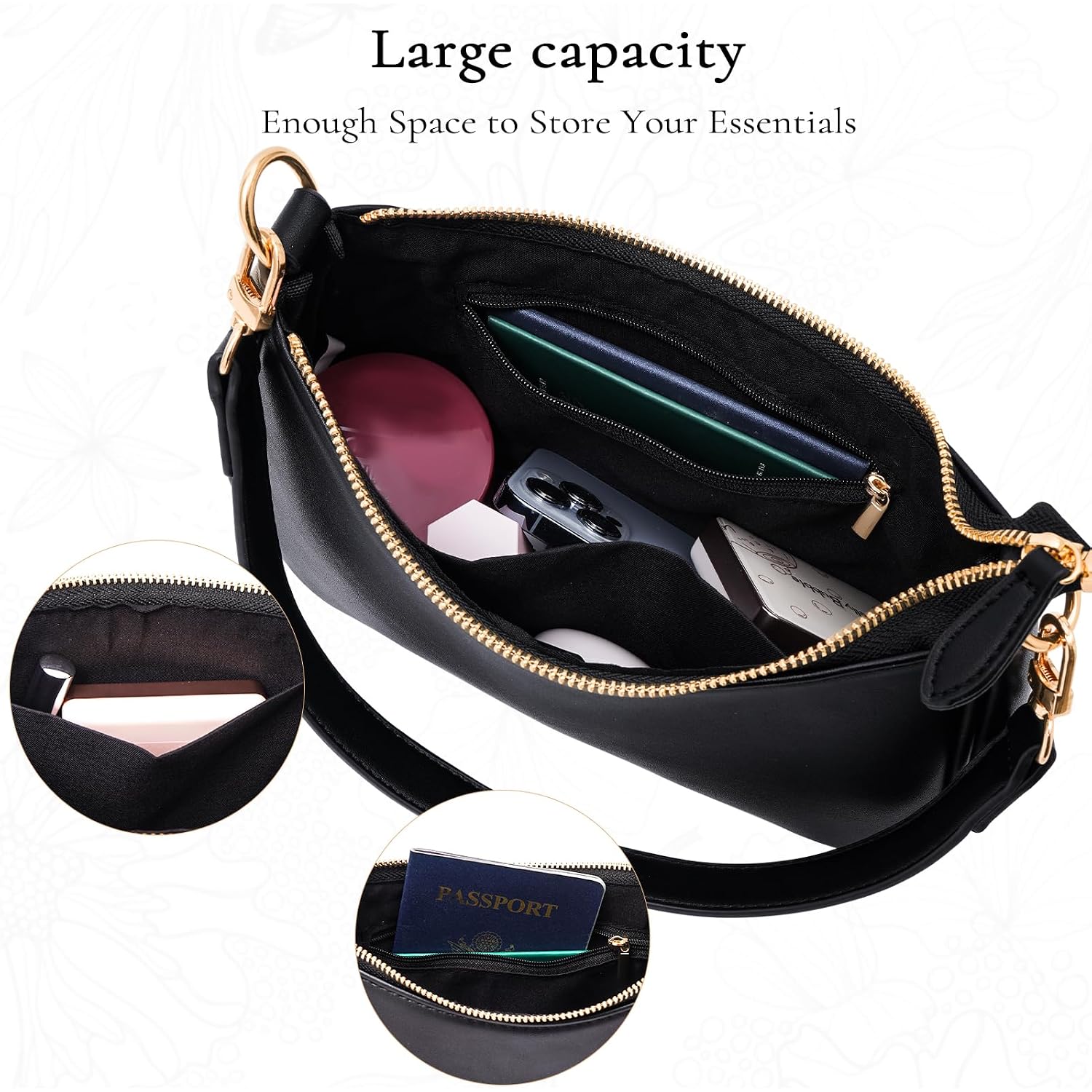 Purses For Women Shoulder Bag And Handbags,Small Leather Hobo Purse With Removable Straps | Cute, Retro