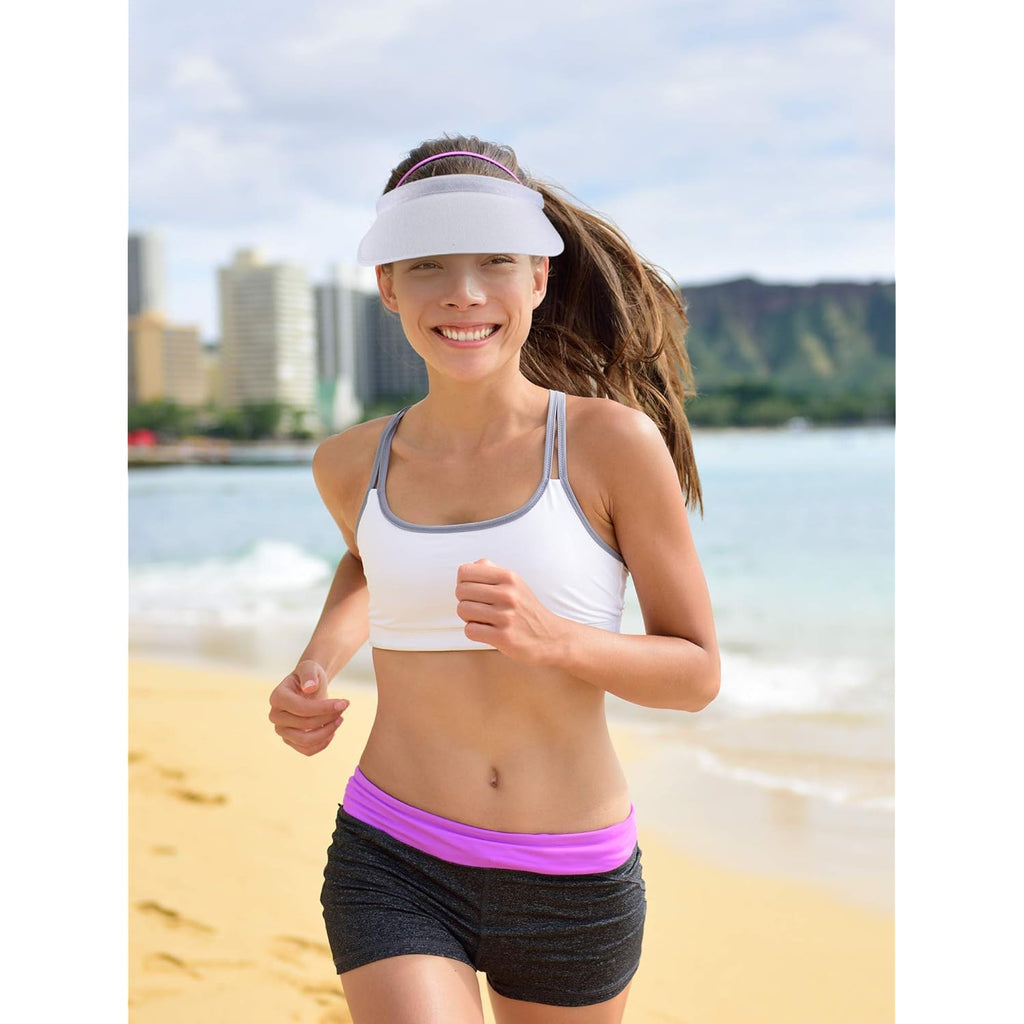 SATINIOR Sun Visor Hats for Women Men Clip on Wide Brim Visor Hats Sports Tennis Golf Cap UPF 50 for Travel Outdoor Activity