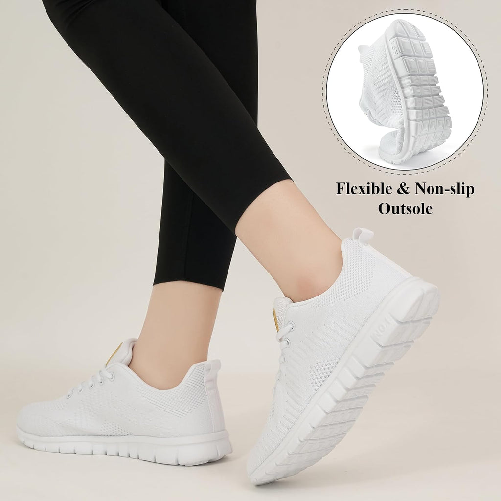 Alicegana Sneakers For Women Walking Shoes: Lightweight Non Slip Comfortable Womens Shoes Footwear For Tennis Casual Work Travel