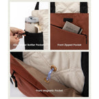 LOVEVOOK Tote Bag for Women, puffer tote bag for Work Travel Nurse, Lightweight quilted Bags with Compartments