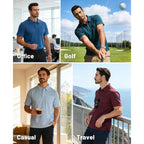 Zity Men'S 3 Pack Polo Shirts Short Sleeve With Pocket Moisture Wicking Casual Work Golf Lightweight Collared T-Shirts