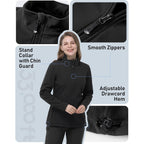 33,000Ft Women'S Lightweight Softshell Jacket Fleece Lined Windbreaker Waterproof Warm Jacket For Running Golf Hiking