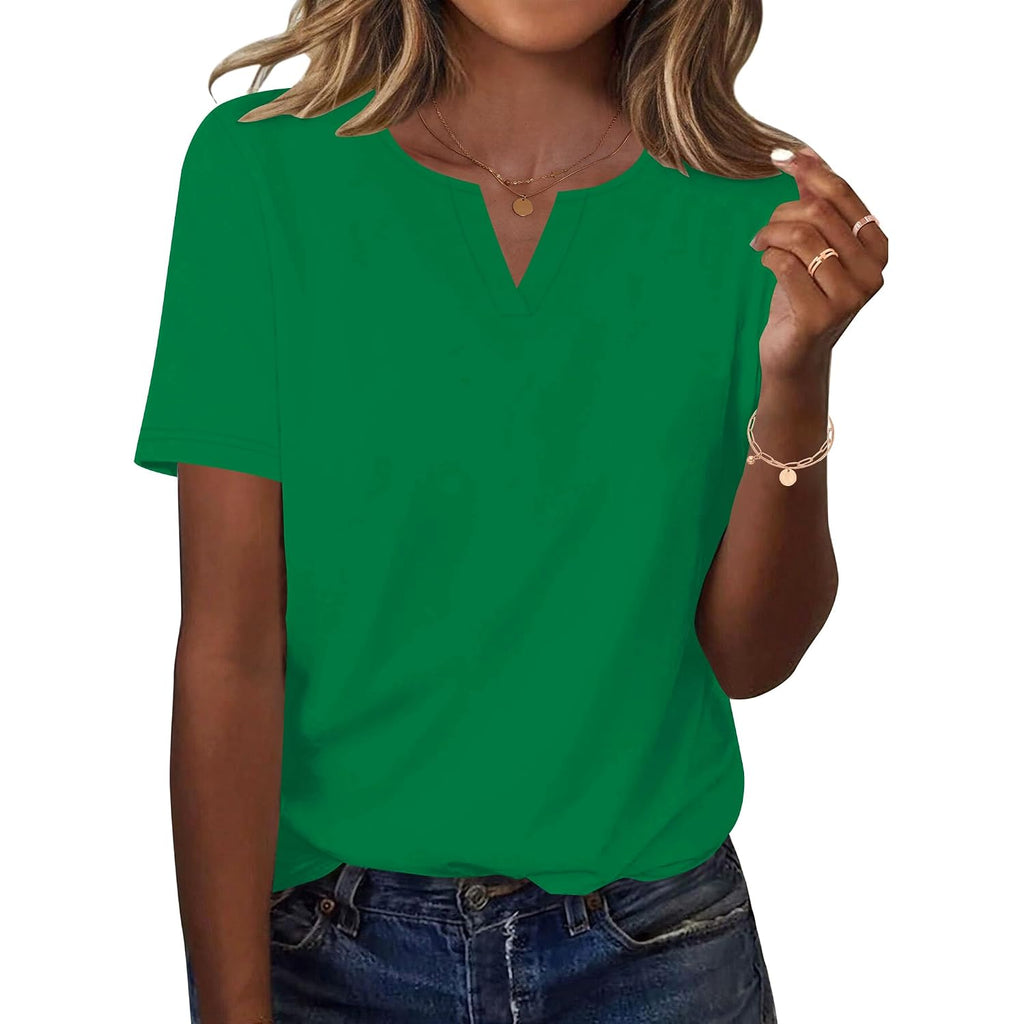 Lomon Womens Short Sleeve V Neck T Shirts Summer Tops Basic Tees Business Casual Blouses Trendy Fashion Clothes