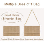 Natural Straw Flat Clutch Women 2026 Boho Purse Top Handle Crossbody Handbag Stylish Woven Envelope Wallet Evening