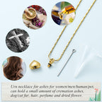 Imrsanl Small Heart Urn Necklace for Ashes Cremation Jewelry for Women Stainless Steel Pendant Memorial Ash Holder Loved Ones Keepsake