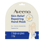 Aveeno Skin Relief Repairing Hand Mask, Moisturizing Gloves with Triple Oat & Shea Butter for Very Dry Skin, Hand Care for Sensitive Skin, Fragrance-Free, 1 Pair of Single-Use Gloves
