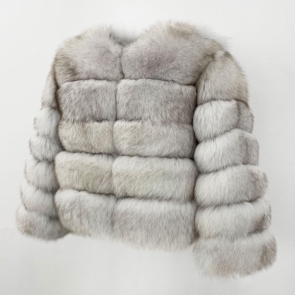 Genuine Fox Fur Coat, Natural Fur Jacket, Women'S Winter Warm Outwear