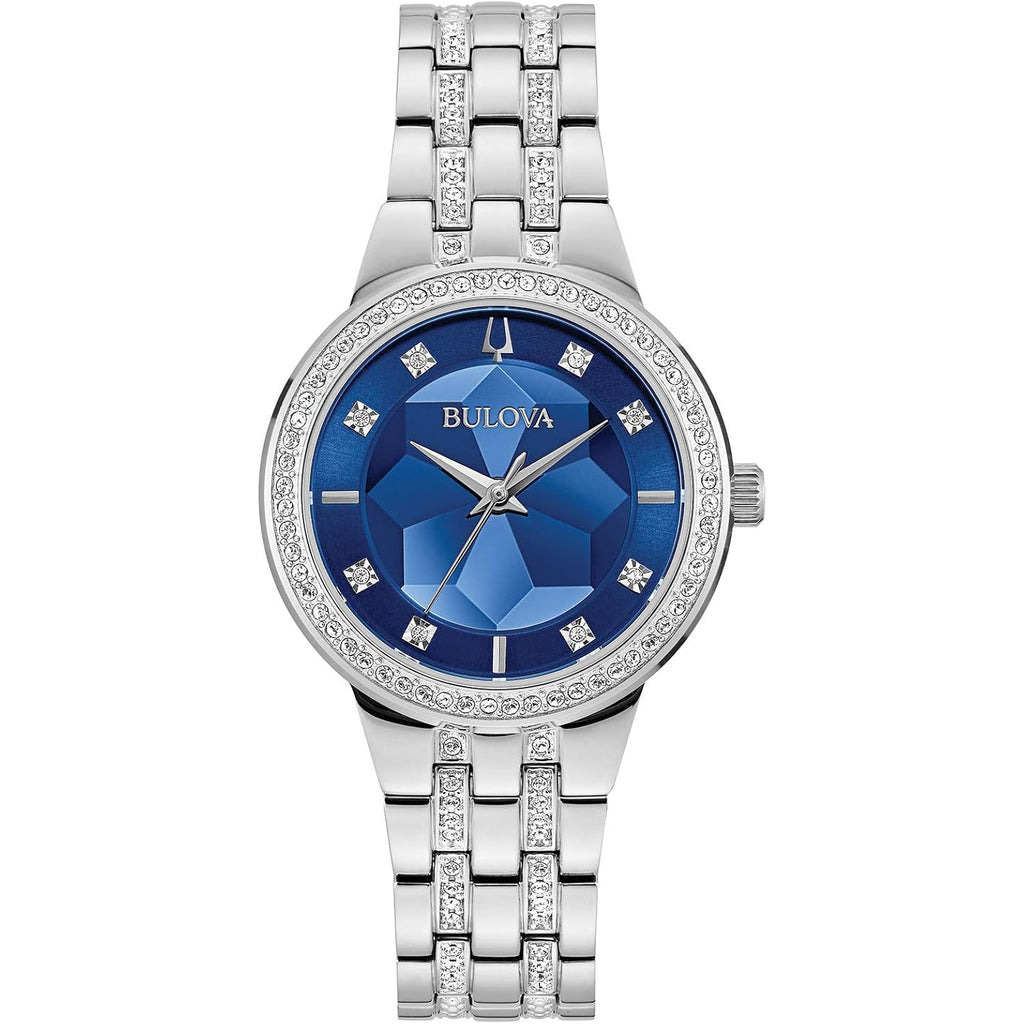 Bulova Ladies' Crystal Phantom 3-Hand Quartz Watch, Faceted Mineral Glass Dial