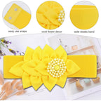 TeeYee Womens Elastic Big Décor Flowers Belt Wide Stretch Adjustable Fashion Waist Belt