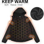 33,000Ft Women'S Softshell Jacket, Fleece Lined Warm Jacket Light Hooded Windproof Coat For Outdoor Hiking