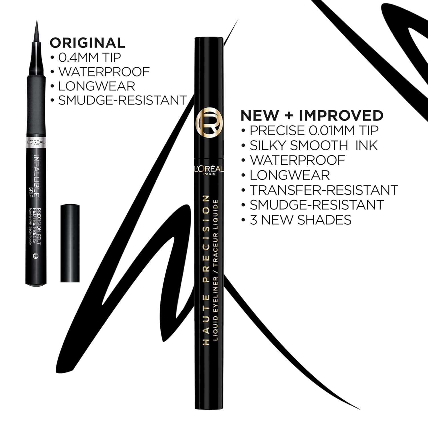 L'Oreal Paris Haute Precision Waterproof Liquid Eyeliner, Smudge-Proof Eye Liner with Micro-Tip, for up to 28HR Eye Makeup Wear, 020 Brown Leather