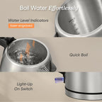 Cosori Stainless Steel Electric Kettle, No Plastic Contact With Water, 1.7L | Easy To Clean, Auto Shut-Off, Boil-Dry Protection, Tea Kettle, Hot Water Boiler, 1500W
