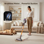 Techrise Cordless Vacuum Cleaner For Home, 550W 45Kpa For Pet Hair & Floors