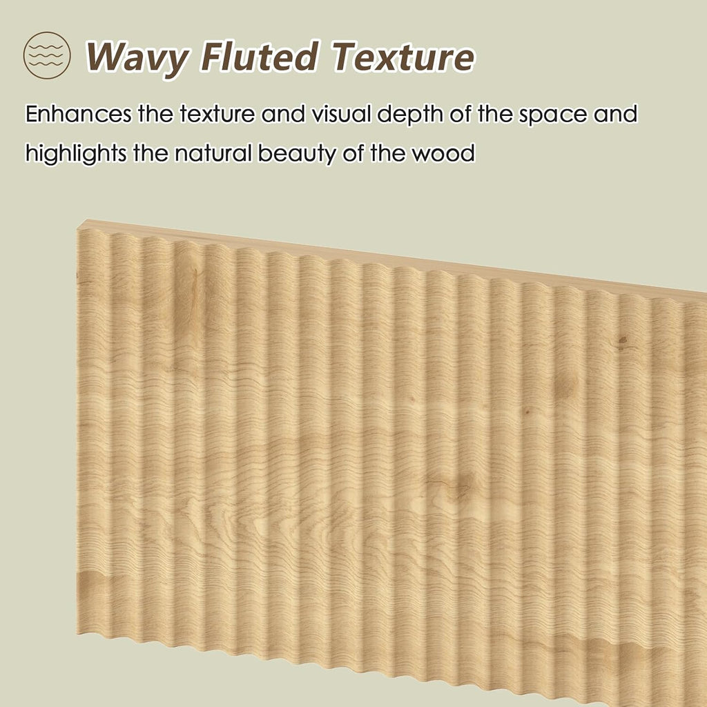 Fluted Computer Desk With 2 Drawers, 39 Inch Small Computer Desk With Storage, Compact Writing Study Desk For Small Spaces