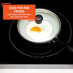 IMUSA 6.3” Gray Speckled Ceramic Mini Fry Pan with Glass Lid – PFAS Free Nonstick Small Skillet for Eggs, Mini Omelets, Crepes & Single Servings, Matte Black Exterior