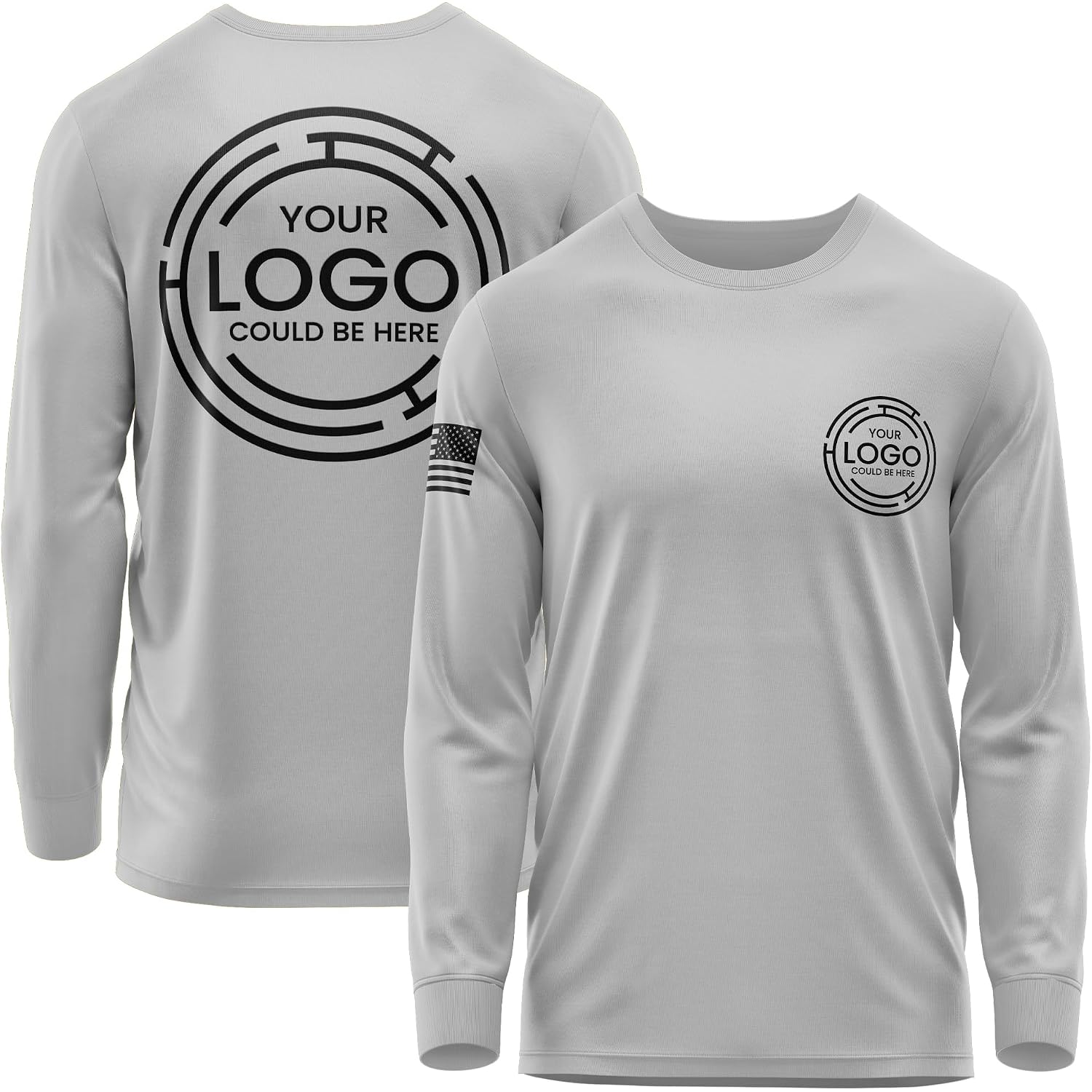 Custom Shirt For Men, Heavy Cotton Long Sleeve, Design Your Own Shirts, Customized T-Shirt Front & Back Black