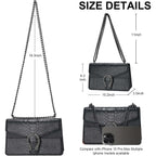 Leather Crossbody And Satchel Purse For Women - Classic Snake Print Chain Purse Luxury Pu Leather Bag