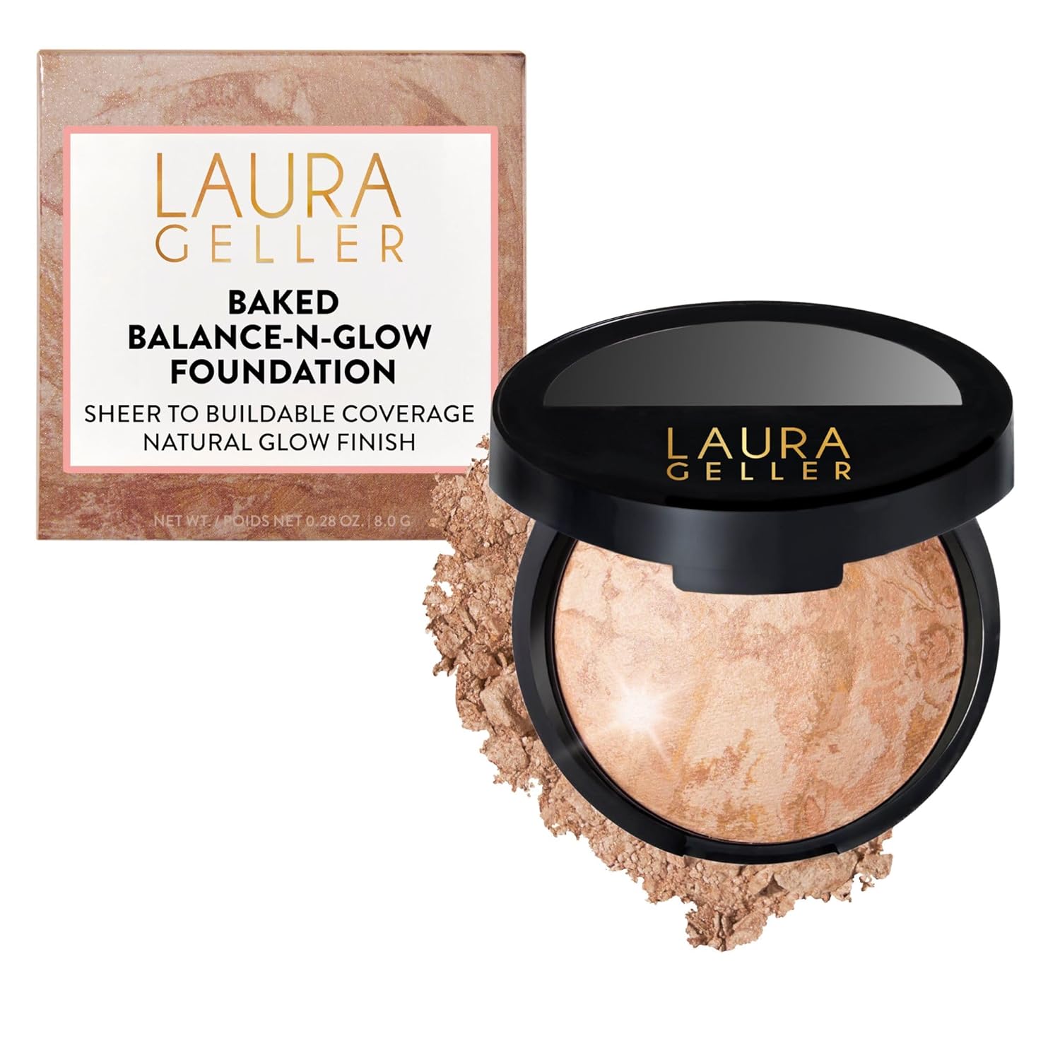 LAURA GELLER NEW YORK Baked Balance-N-Glow Illuminating Foundation - Fair - Buildable Sheer to Light Coverage - Satin Finish
