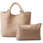 Vegan Leather Purses For Women, Handmade Purses And Handbags Summer Beach Travel Tote Shoulder Bag | Woven