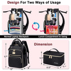 Lunch Backpack For Women,15.6 Inch Laptop Backpacks For Womens Back Pack, Travel Backpacks,Work Backpack For Women (Black)