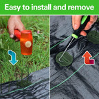 Bakulyor 50Pcs Green Artificial Turf Stakes Staples + 50Pcs Buffer Washer, 6 Inch 11 Gauge Landscape Staples, Galvanized Lawn Spikes, Heavy Duty Yard Ground Pin For Grass Weed Barrier Sod Fabric
