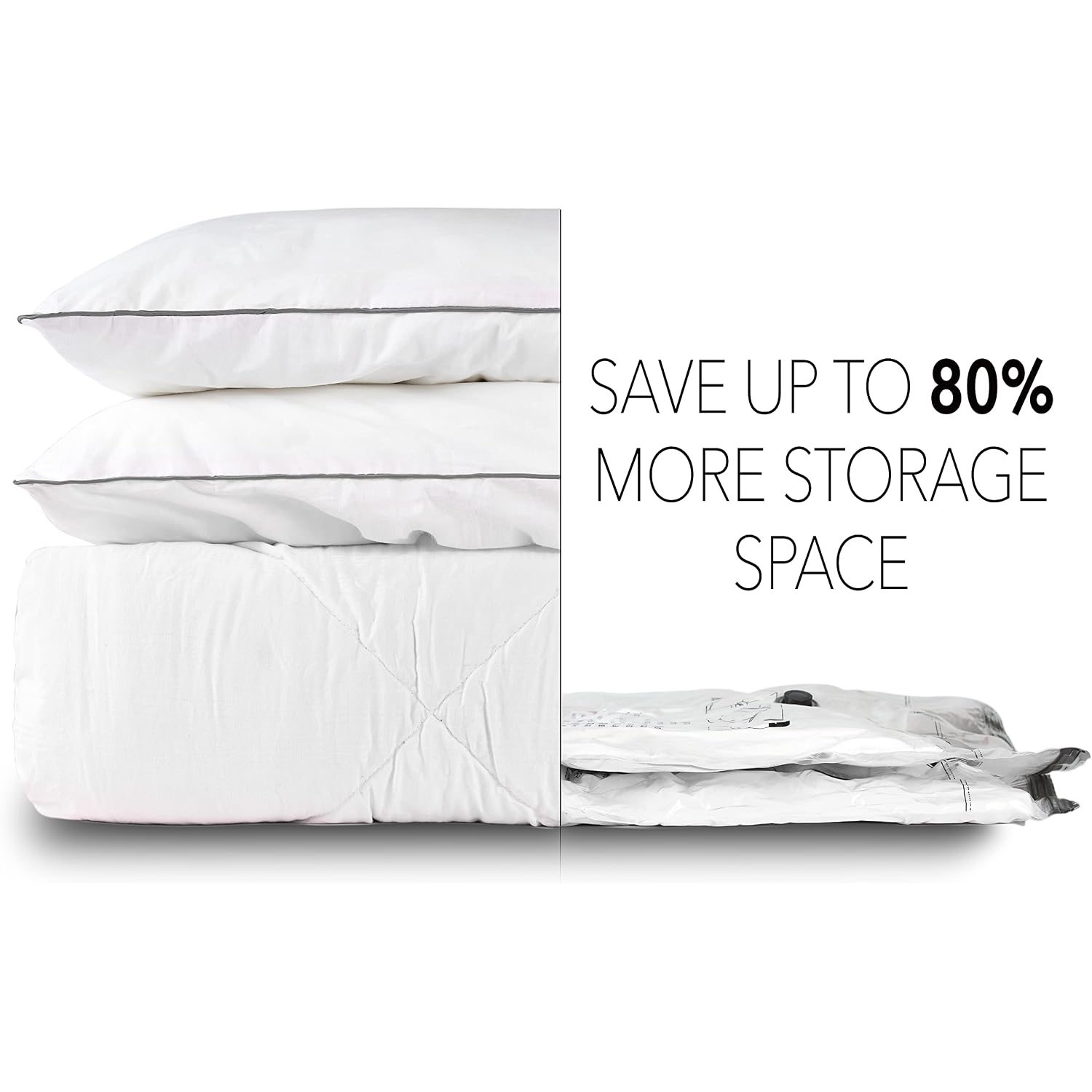 Spaceaid Jumbo Vacuum Storage Bags, Space Saver Sealer Compression Bags For Comforters, Blankets, Pillows, Bedding, Clothes (X-Large 3 Pack)