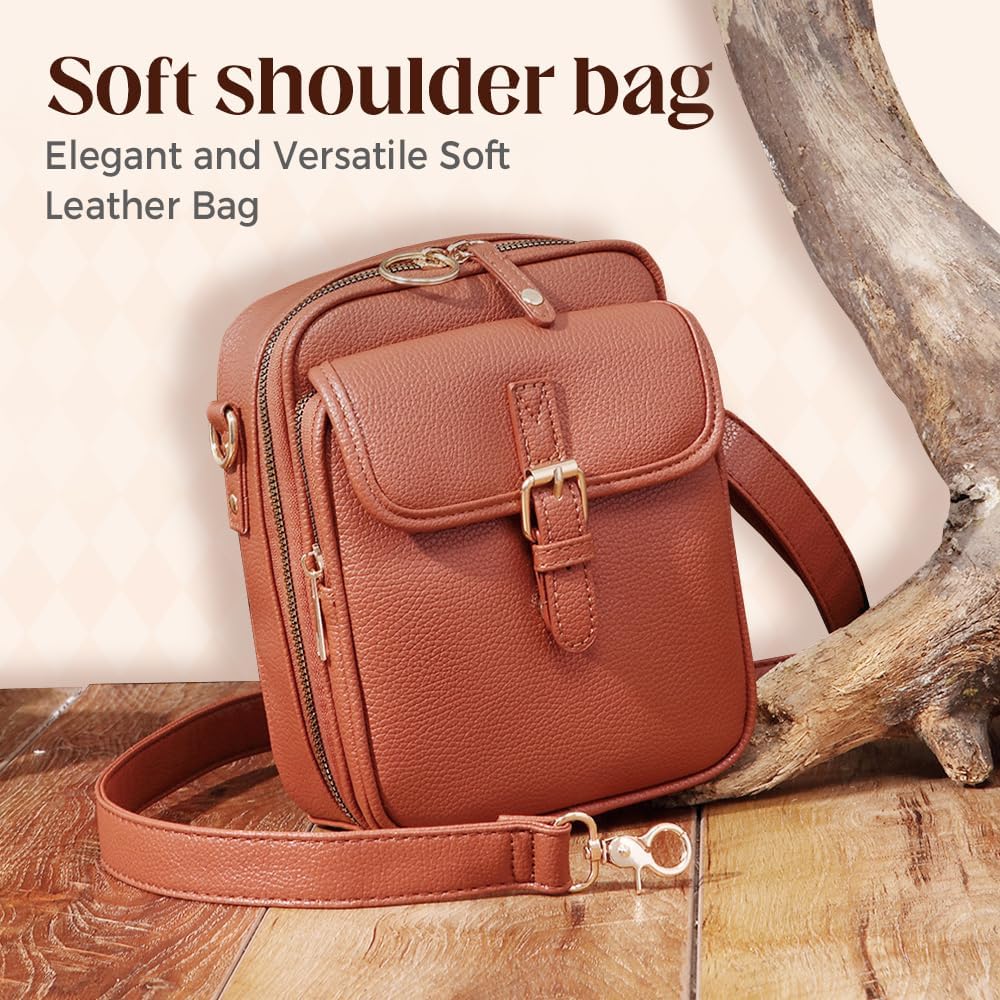 Crossbody Leather Bag For Women Multi-Slot Multifunctional Large Capacity Bags Adjustable Shoulder Bags Handbag | Anti-Theft