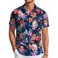 Custom Hawaiian Shirt W/Face For Men Personalized Funny Button Down Hawaiian Shirts W/Photo Tropical Beach Shirts