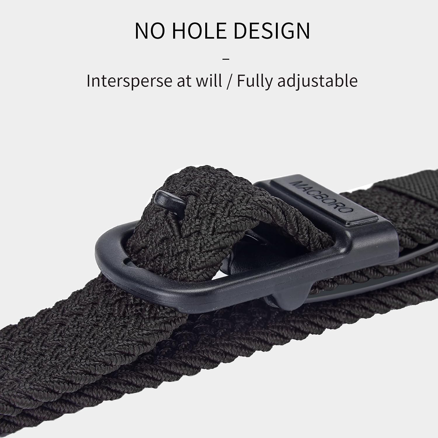 Tsa Approved Hypoallergenic Nickel Free Non Metal Belt For Men Elastic Stretch Braided Golf Accessories Belt 1.38"