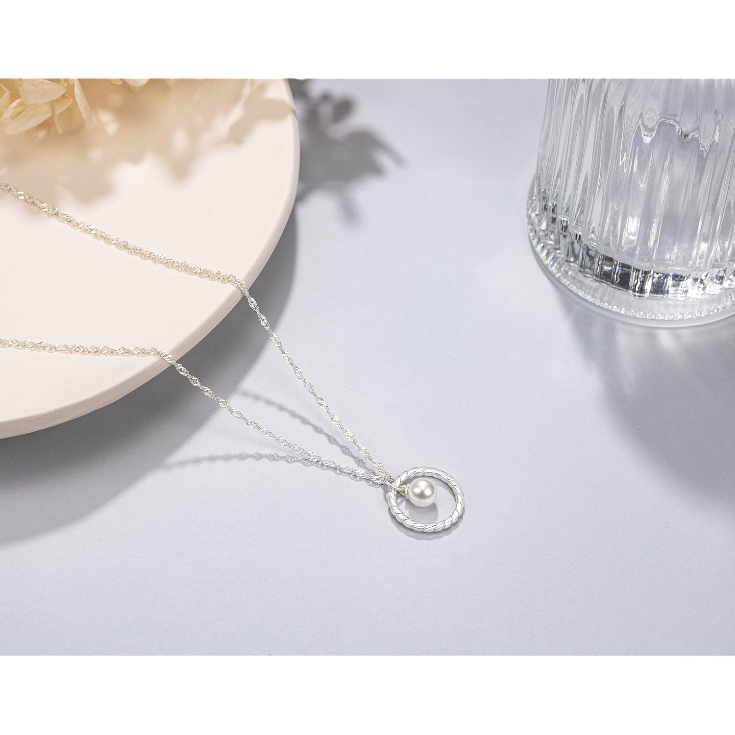 Burning Love Mother Daughter Necklace Gifts for Mom from Daughter Sterling Silver Circle Necklace for Women Christmas Holiday Jewelry