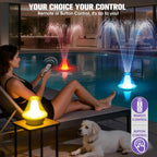 2026 Pool Fountain With Remote,Rechargeable Floating Pool Fountains With 10 Light Show,Pool Water Fountain Pump With Anchor,3 Spray Modes Swimming Pool Fountains For Inground Above Ground Pool