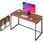 31.5" Folding Desk: No Assembly, Wood Top For Small Spaces | Home Office Desk, Holds 150 Lbs, Folds Flat To 2.3 In, Splash-Proof Wood Top, Sturdy Metal Frame