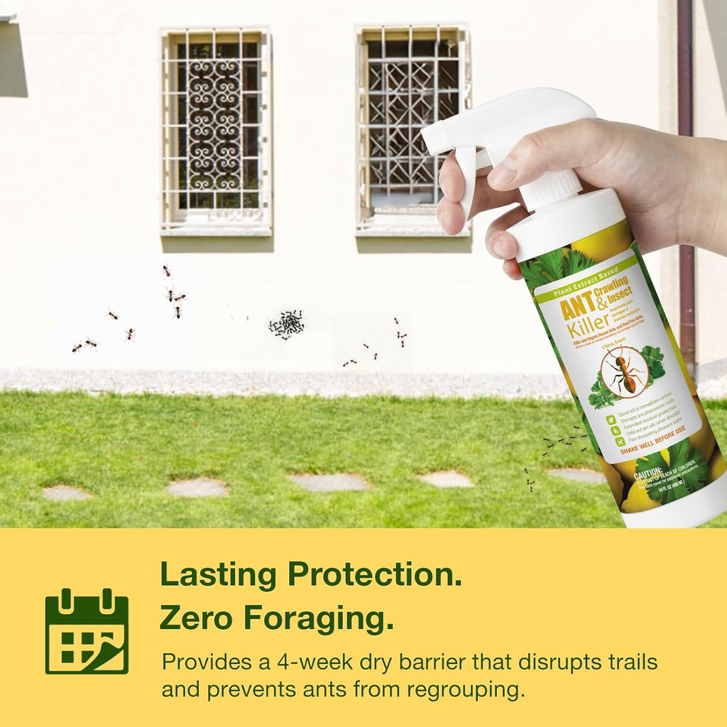Ecovenger By Ecoraider Ant Killer & Crawling Insect Killer, 16 Oz Ready To Use, Indoor & Outdoor, Kills & Repels, Lasting Prevention, Natural & Non-Toxic Plant Based Formula, Pleasant Citrus Scent