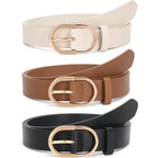 JASGOOD Women’s Leather Belts for Jeans Pants Fashion Ladies Belt with Gold Buckle