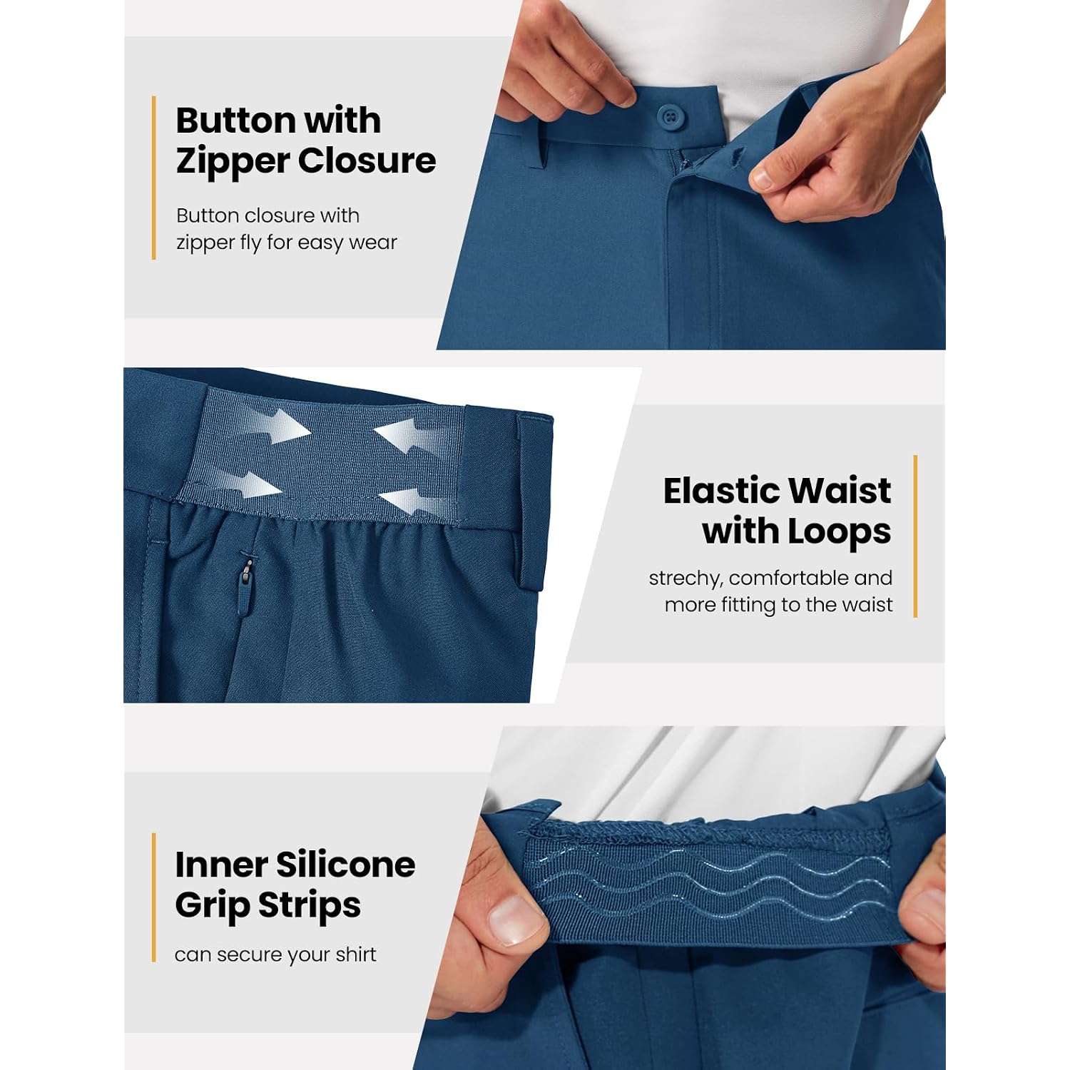 Tbmpoy Men'S 9" Golf Shorts Stretch Dress Quick Dry Casual Flat Front Elastic Waist Work Shorts For Men With 5 Pockets