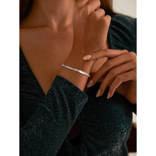 14K Gold Plated Cuff Bracelets for Women Trendy, Silver Plated Bangle Bracelets for Women Dainty Bangles Cubic Zirconia Adjustable Wave Bracelet Fashion Jewelry Gift for Women