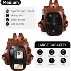 Women Backpack Purse Pu Leather Anti-Theft Casual Shoulder Bag Fashion Ladies Satchel Bags