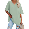 Womens Oversized Shirts V Neck Plus Size Spring Workout Summer Tops Beach Vacation 2026 Gym Clothes Basic Tee