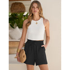Shorts for Women Summer Casual High Waisted Wide Leg Drawstring Lounge Shorts Comfy 2026 Beach Vacation Clothes