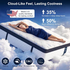 14 Inch Queen Mattress, Upgraded 7-Zoned Support Hybrid Queen Size Mattress In A Box With Cooling Gel Memory Foam & Pocket Coils For Back Pain Relief, Assembled In Usa, Motion Isolation, Medium Firm