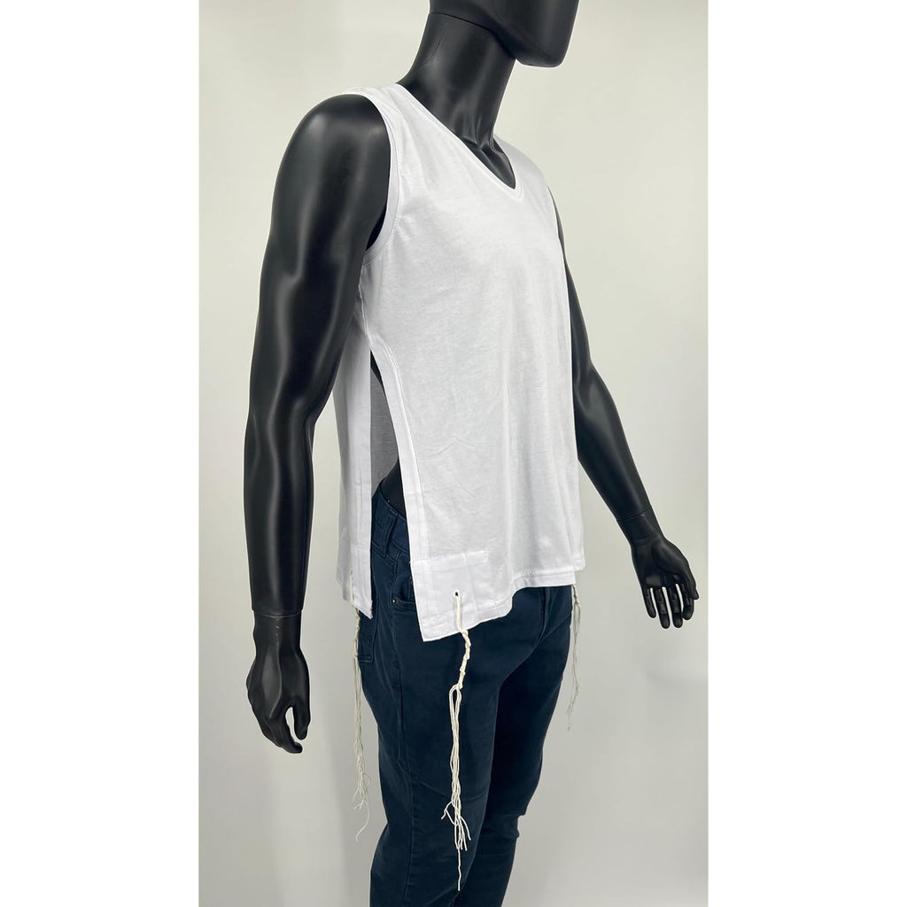 Pack Of Tzitzit T Shirt V Neck, Kosher Sephardic Tzitzis Judaica 100% Cotton Tallit Katan Men Boys Undershirt For Camp School