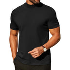 Coofandy Mens Mock Turtleneck Shirts Casual Premium Cotton Short Sleeve Shirt Basic Half Neck T-Shirts