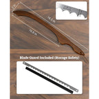16.5” Bread Slicer For Homemade Bread, Serrated Bread Knife For Homemade Bread With Bow Design, Premium Bread Knife, Bread Slicer, Bread Cutter For Bagels, Baguettes, Dark Brown Color