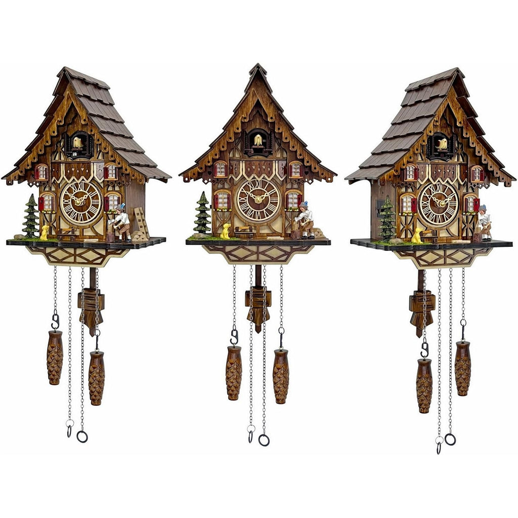 Cuckoo Clock | Black Forest Style Wall Decor | Gift Box | Retro Cuckoo Clock, 12 Melodies, Volume Control, Night Mode, Wooden Home Decor, Gift Package, 8.75 X 23 Inch