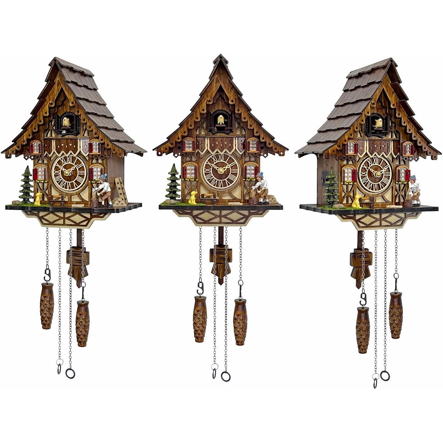 Cuckoo Clock | Black Forest Style Wall Decor | Gift Box | Retro Cuckoo Clock, 12 Melodies, Volume Control, Night Mode, Wooden Home Decor, Gift Package, 8.75 X 23 Inch